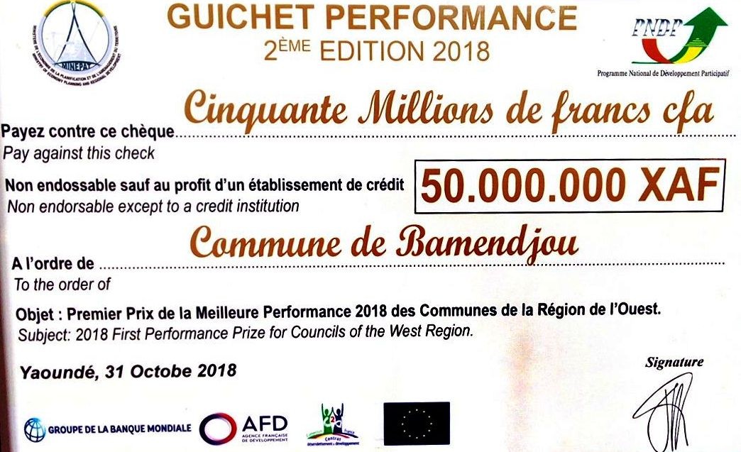 Bamendjou remporte le Guichet performance 2018